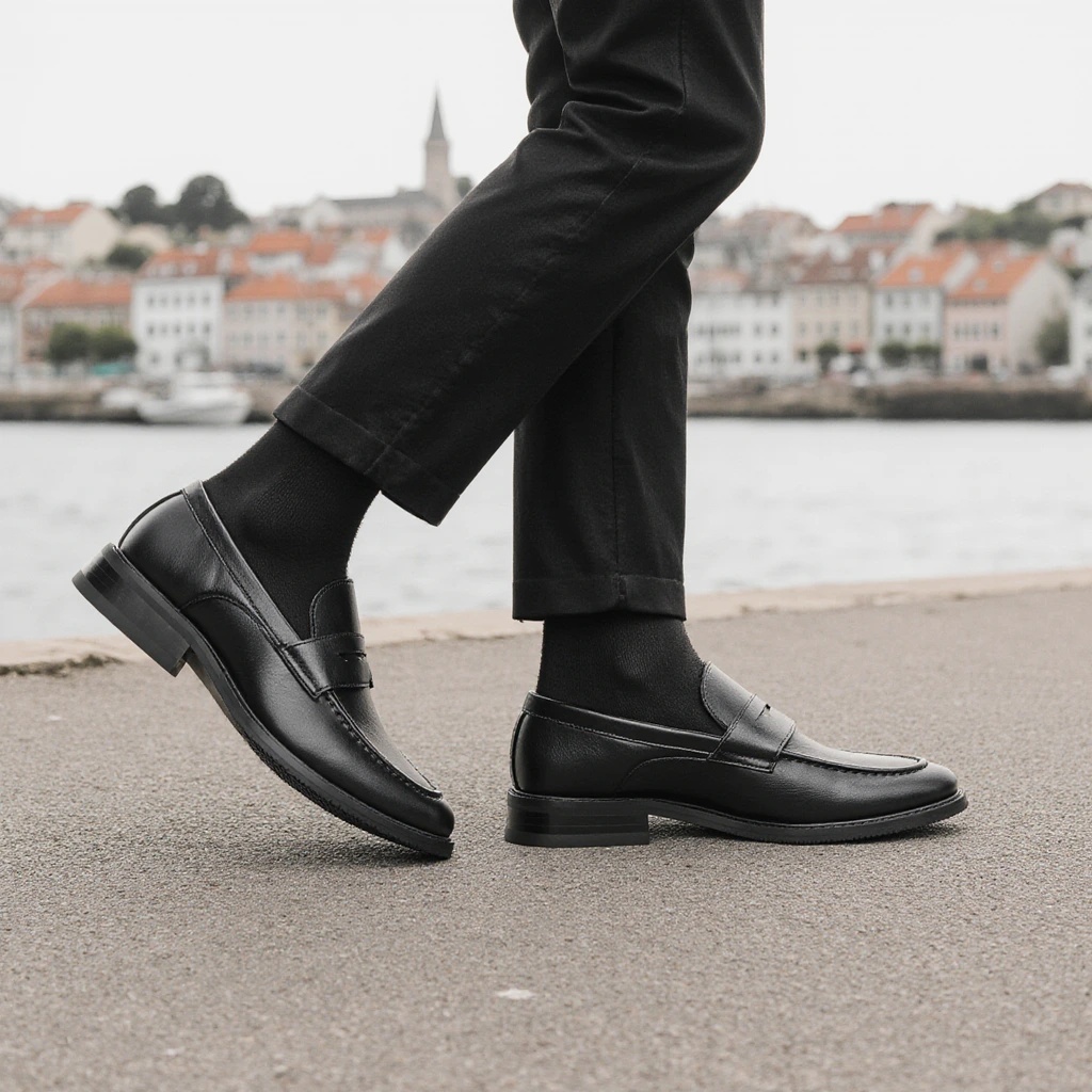 Men'S Shoes Temu - Men's Black Penny Loafers Classic Business