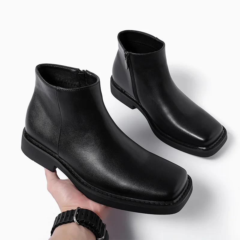 Men'S Shoes Temu - Black New Fashion Men Casual Leather
