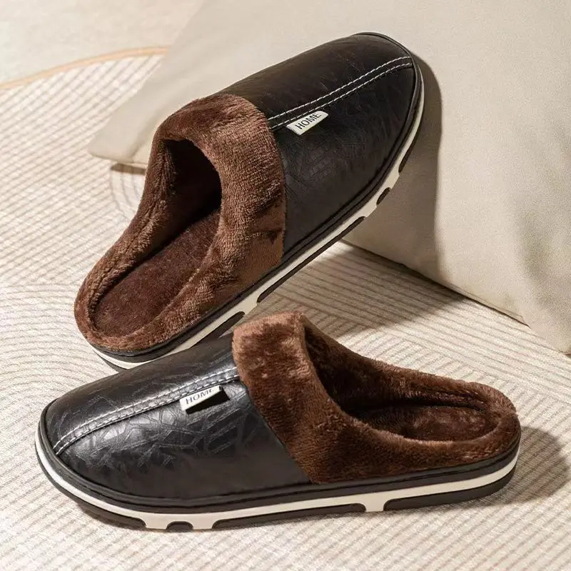 Men'S Shoes Temu - Men's Big Size Winter Slippers Indoor