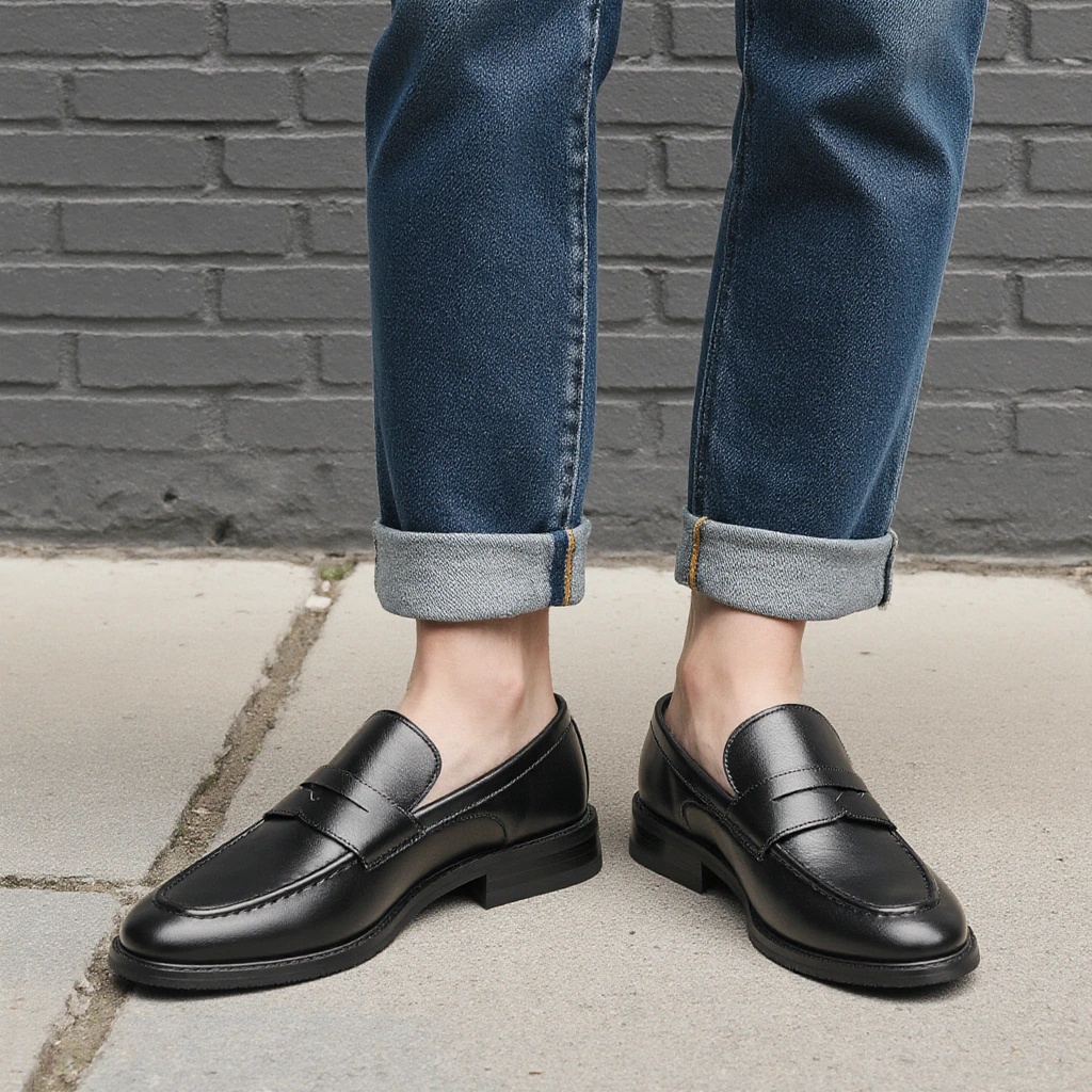 Men's Black Penny Loafers Clas - огляд і ціна Men'S Shoes Temu