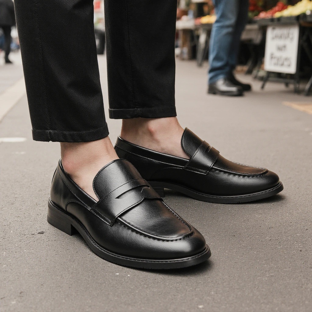 Men's Black Penny Loafers Clas - огляд і ціна Men'S Shoes Temu