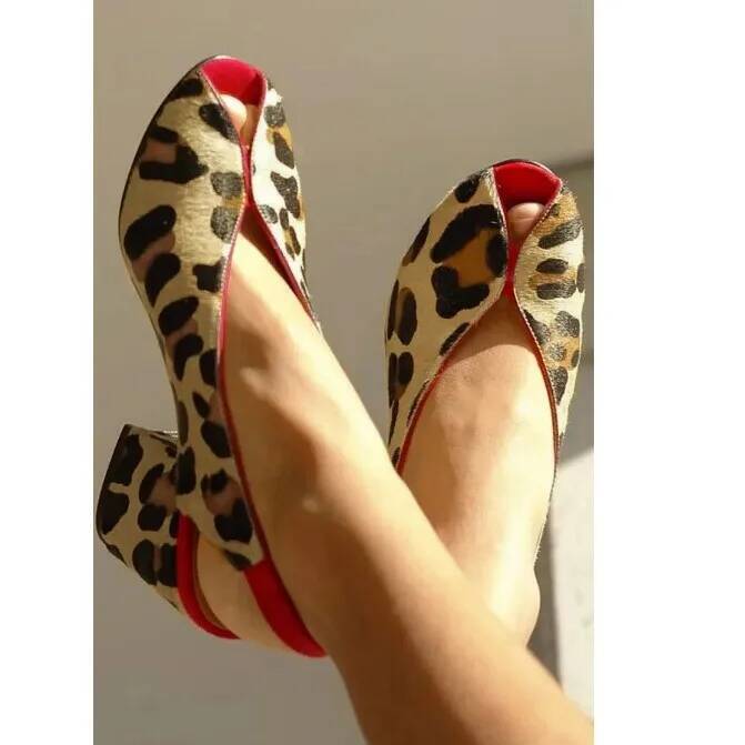 Leopard Print Peep Toe Slingba - огляд і ціна Shoes Heels Men