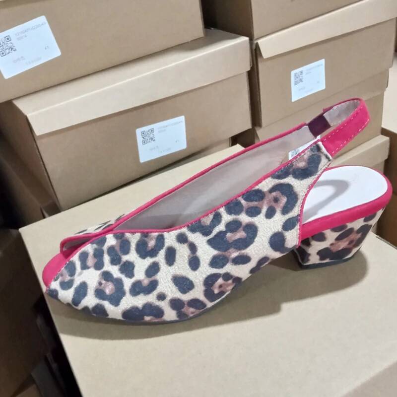 Leopard Print Peep Toe Slingba - огляд і ціна Shoes Heels Men