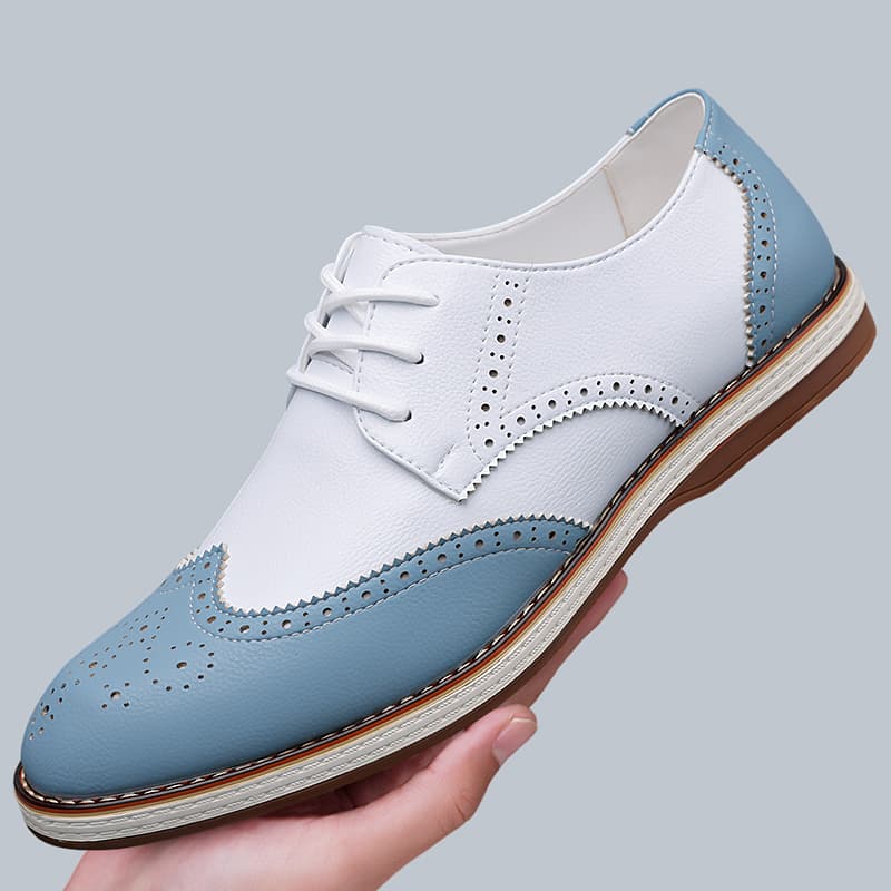 Mens White Blue Two Tone Brogu - огляд і ціна Men'S Shoes Temu