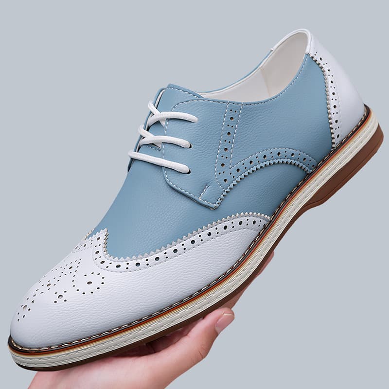Mens White Blue Two Tone Brogu - огляд і ціна Men'S Shoes Temu