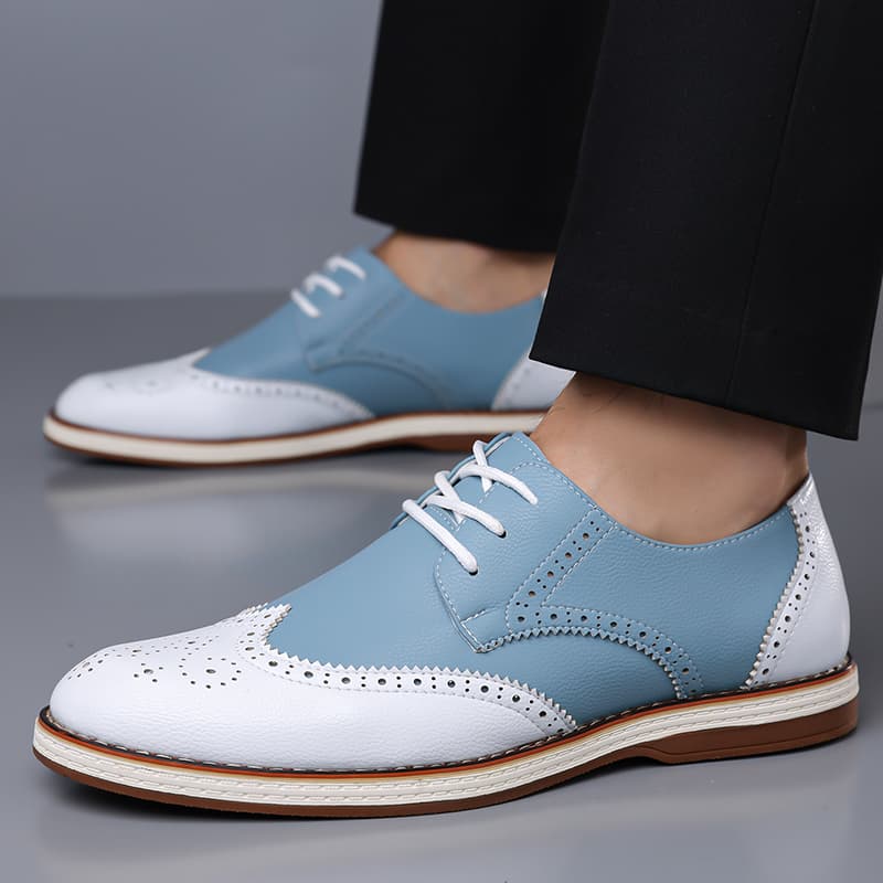Mens White Blue Two Tone Brogu - огляд і ціна Men'S Shoes Temu