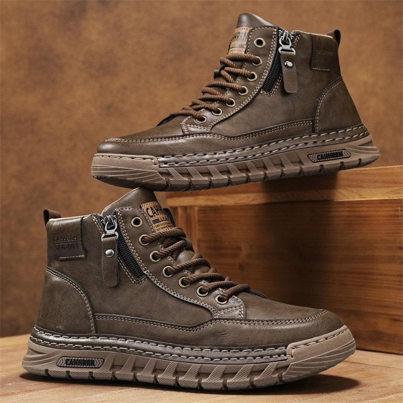 Men Leather High Top Ankle Boo - огляд і ціна Men'S Shoes Comfortable Walking