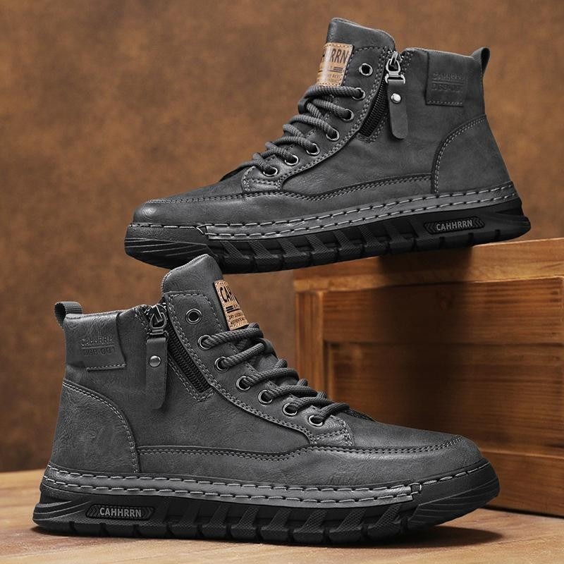 Men Leather High Top Ankle Boo - огляд і ціна Men'S Shoes Comfortable Walking