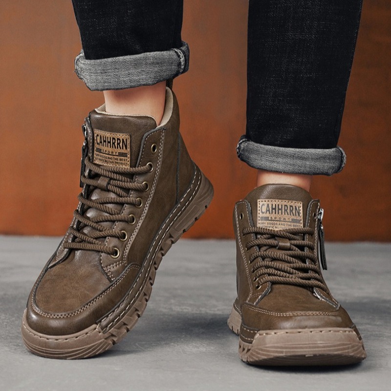 Men Leather High Top Ankle Boo - огляд і ціна Men'S Shoes Comfortable Walking