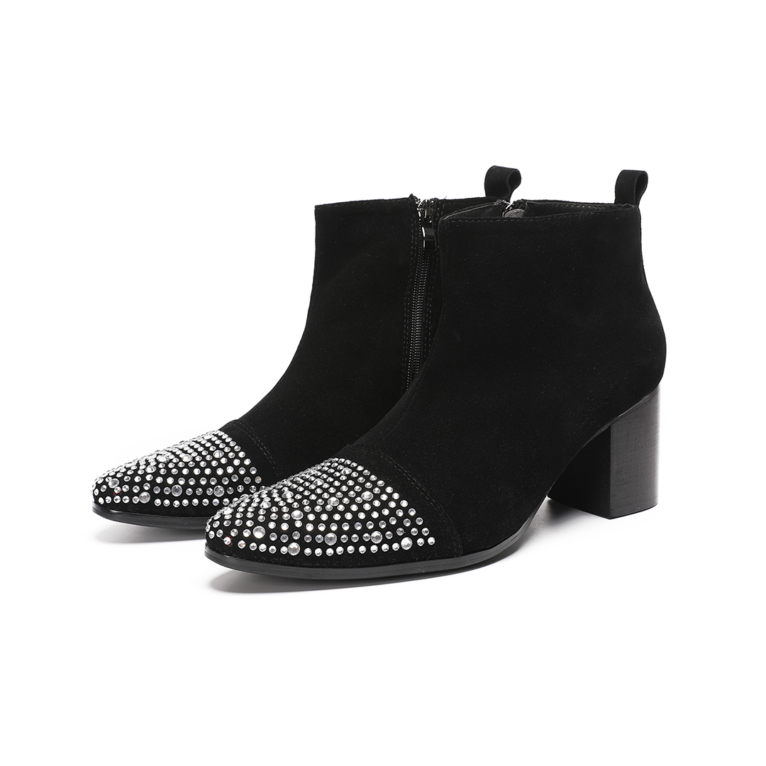 Male suede Leather Rhinestone  - огляд і ціна Shoes Heels Men
