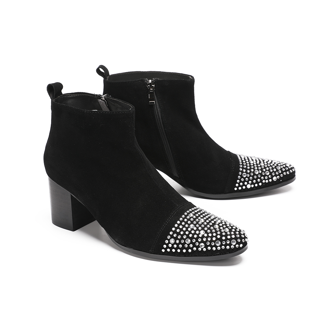 Male suede Leather Rhinestone  - огляд і ціна Shoes Heels Men
