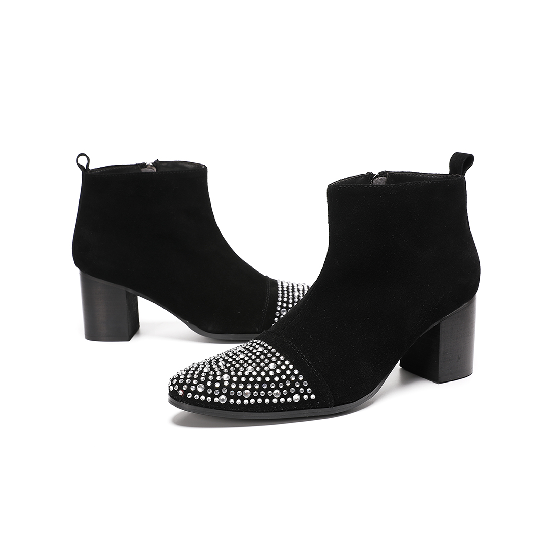 Male suede Leather Rhinestone  - огляд і ціна Shoes Heels Men