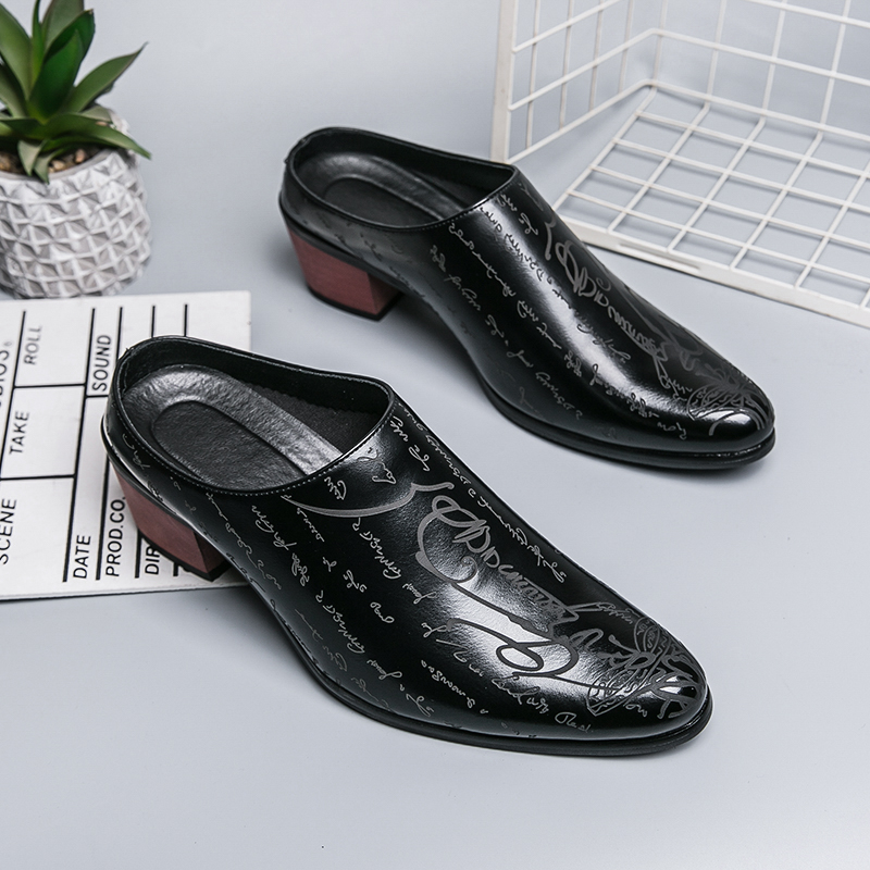 Men Brown Leather Mules Slippe - огляд і ціна Shoes Heels Men