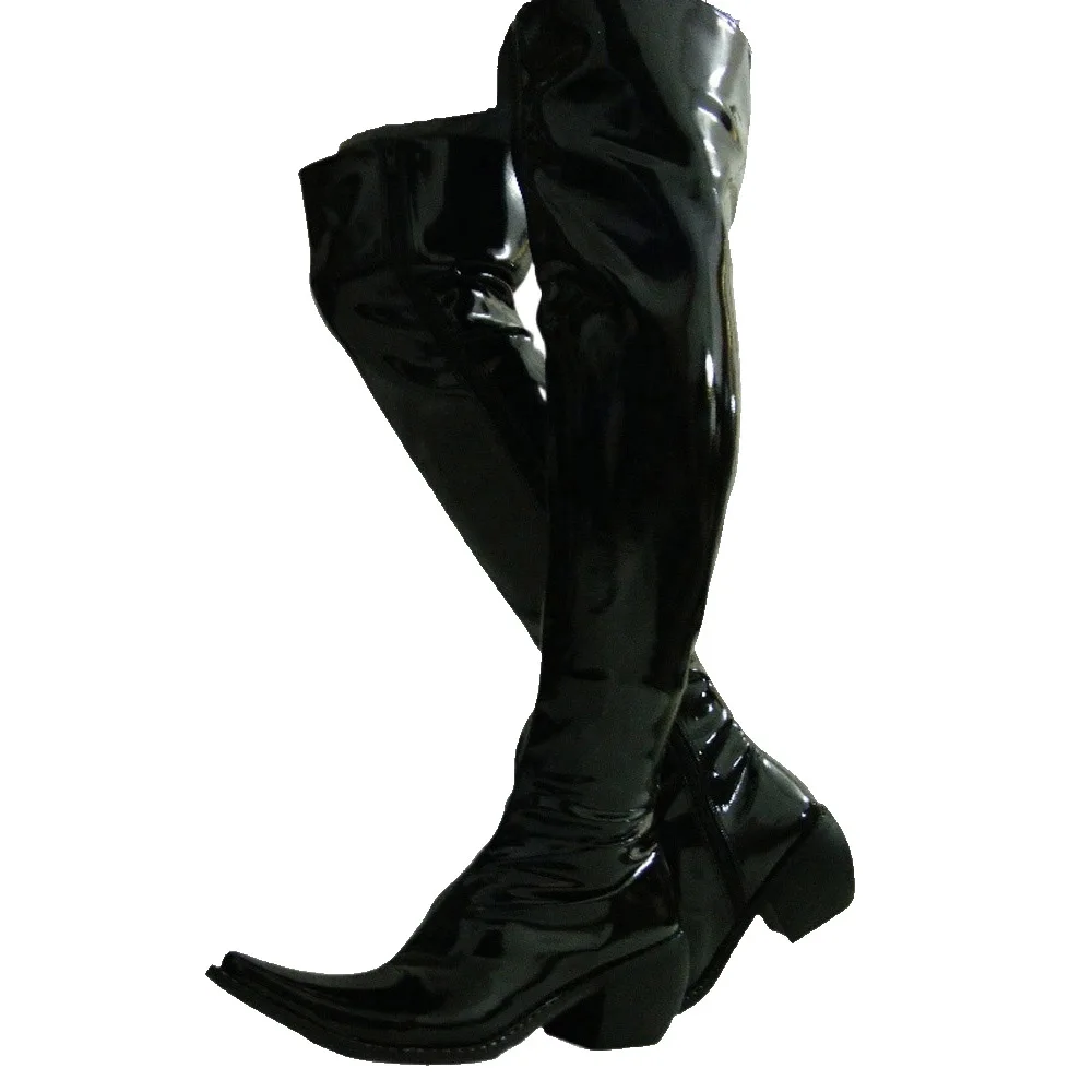 Fashion Men Patent Leather Ove - огляд і ціна Shoes Heels Men